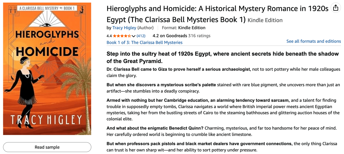 Amazon review for Hieroglyphs and Homicide